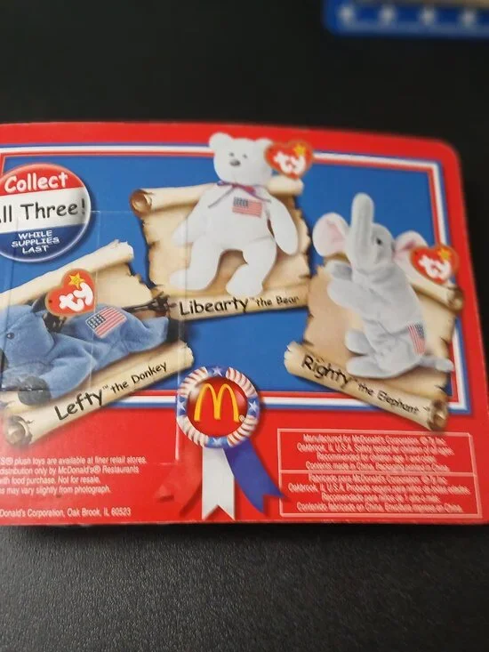 Two  Ty Teenie Beanie Babies From McDonald;s American Trio - Picture 4 of 5